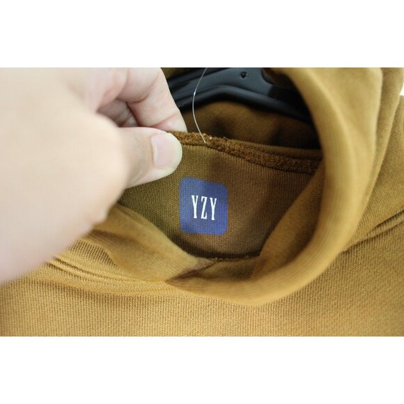 YZY x GAP Mens Small Cropped Brown Double Layer Heavy Hoodie NEW R1592 - Picture 3 of 7